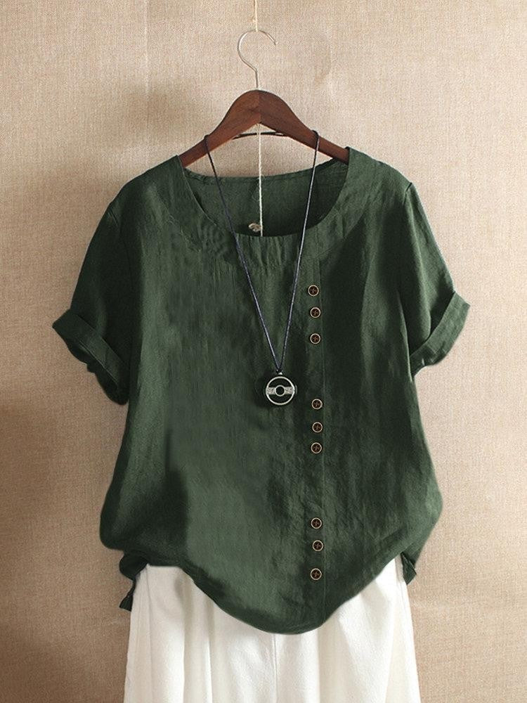 Brenza™ Loose Button Blouse
