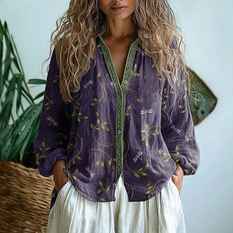 Dralira™ Vintage blouse with print
