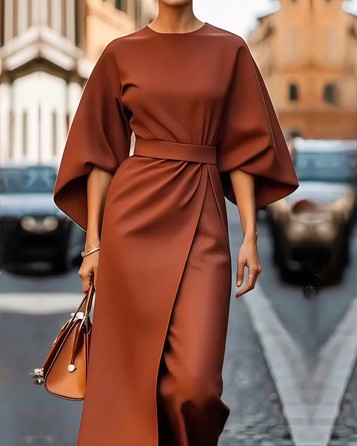 Amira™ dress with elegant sleeves and belt