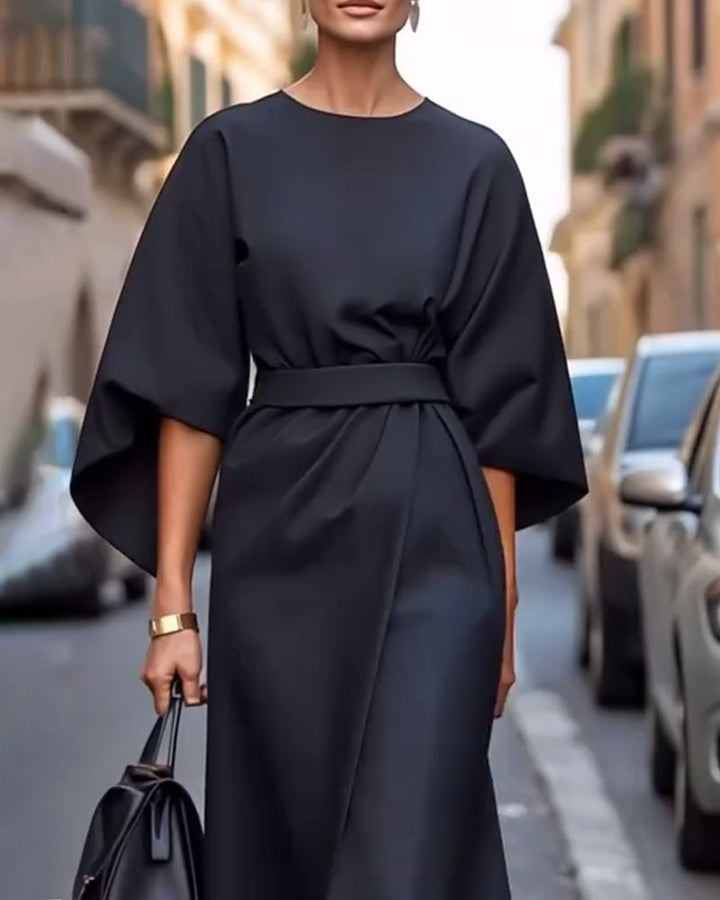 Amira™ dress with elegant sleeves and belt