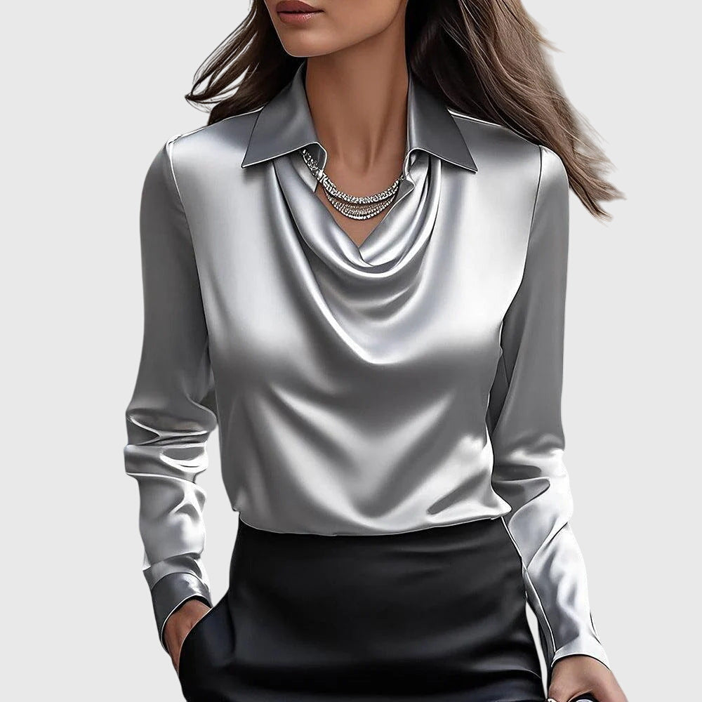 Avina™ blouse with shiny pleated detail