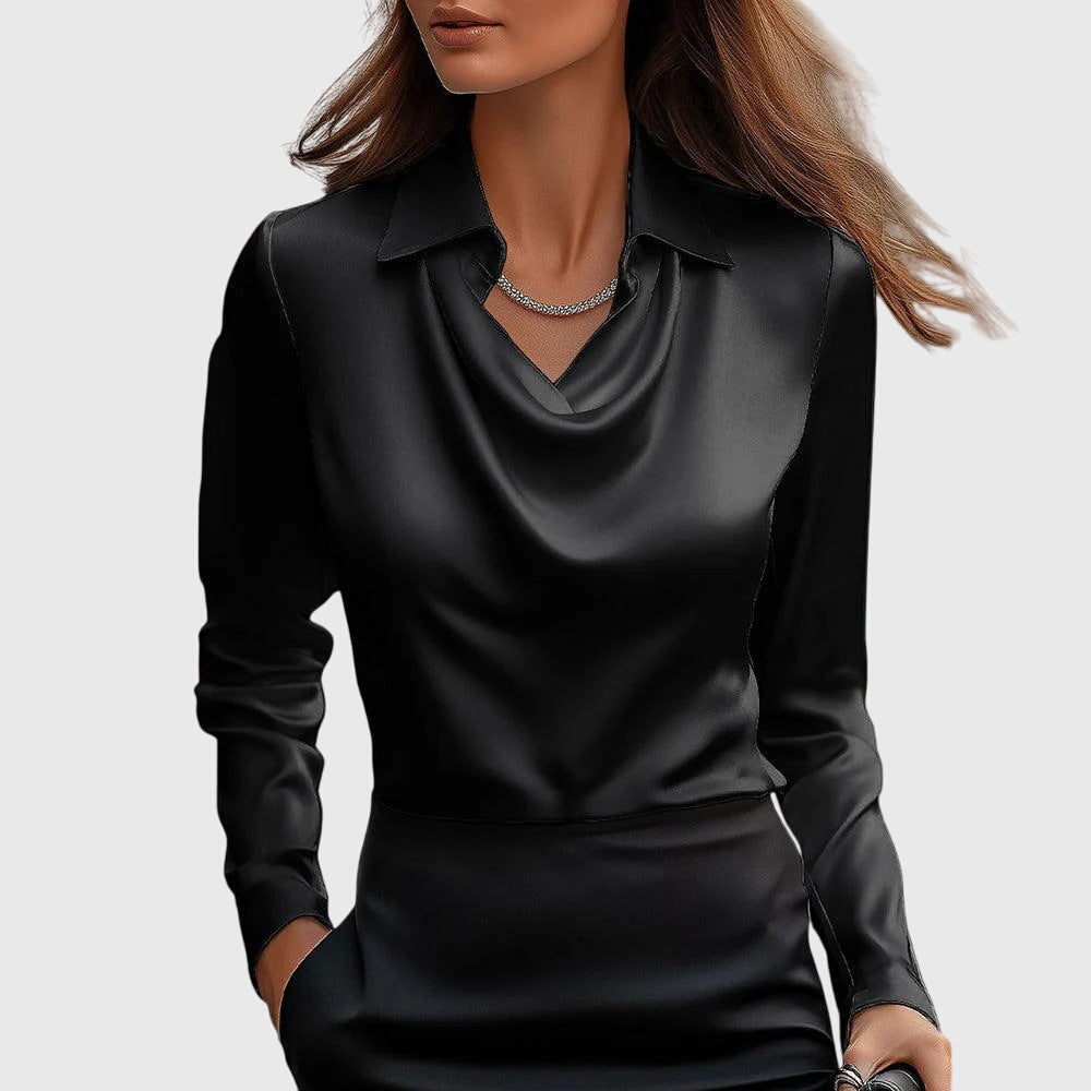 Avina™ blouse with shiny pleated detail