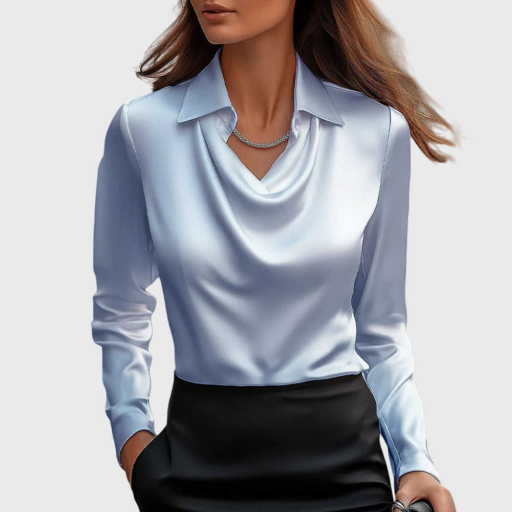 Avina™ blouse with shiny pleated detail