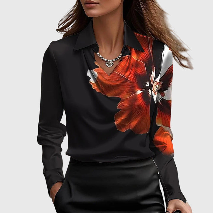 Avina™ blouse with shiny pleated detail