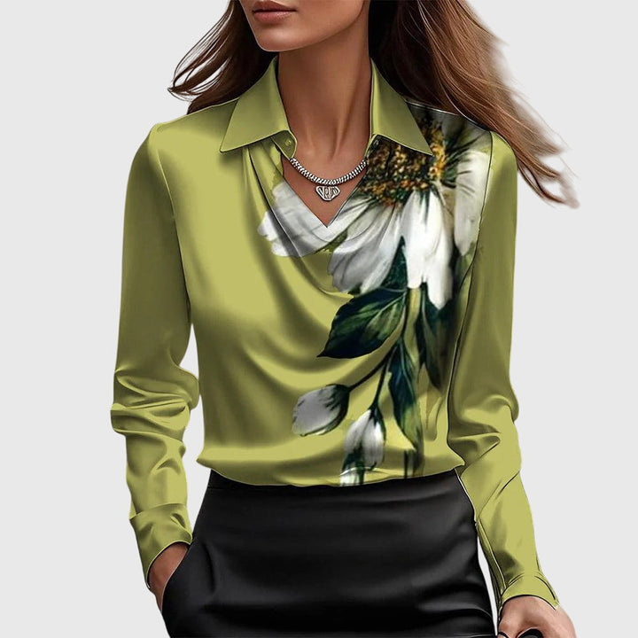 Avina™ blouse with shiny pleated detail