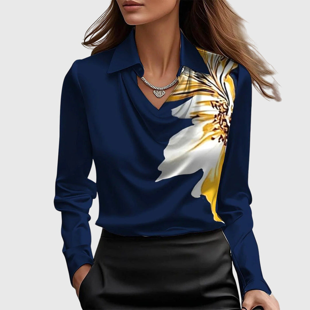 Avina™ blouse with shiny pleated detail