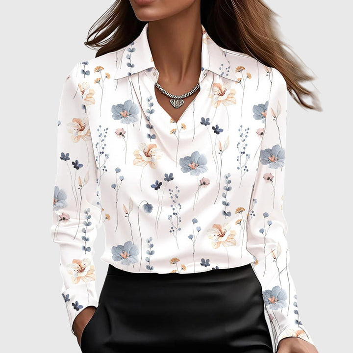 Avina™ blouse with shiny pleated detail
