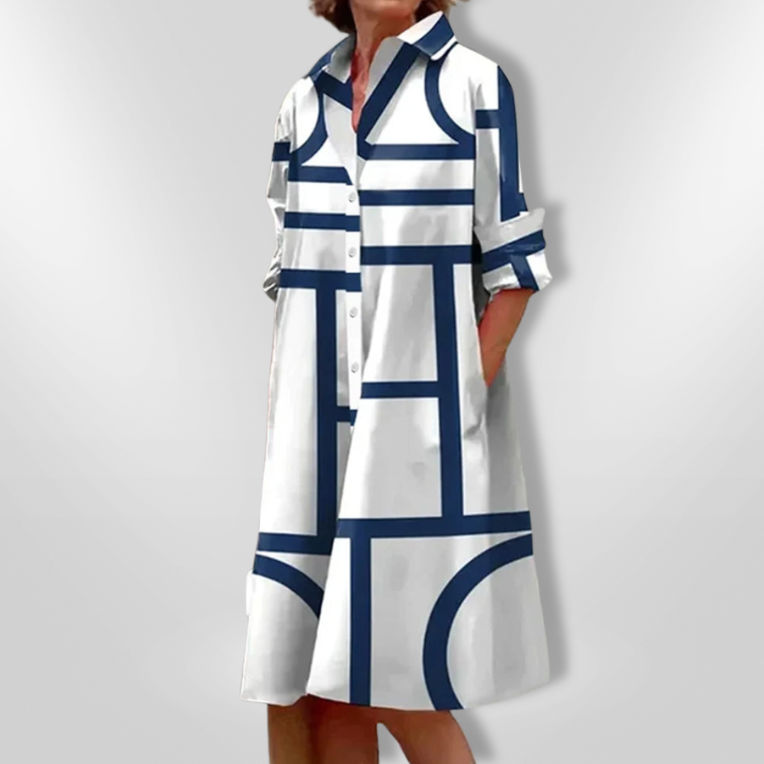 Bea™ midi dress with modern geo print