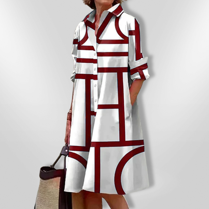 Bea™ midi dress with modern geo print