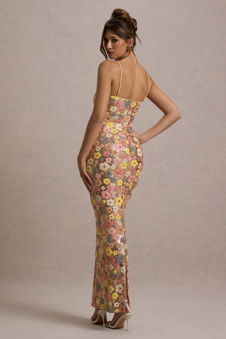 Daria™ Floral Maxi Dress with Sparkling Sequins