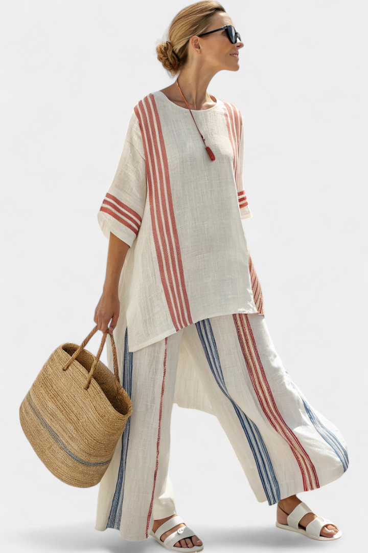 Elira™ two-piece set with stripes and oversize look
