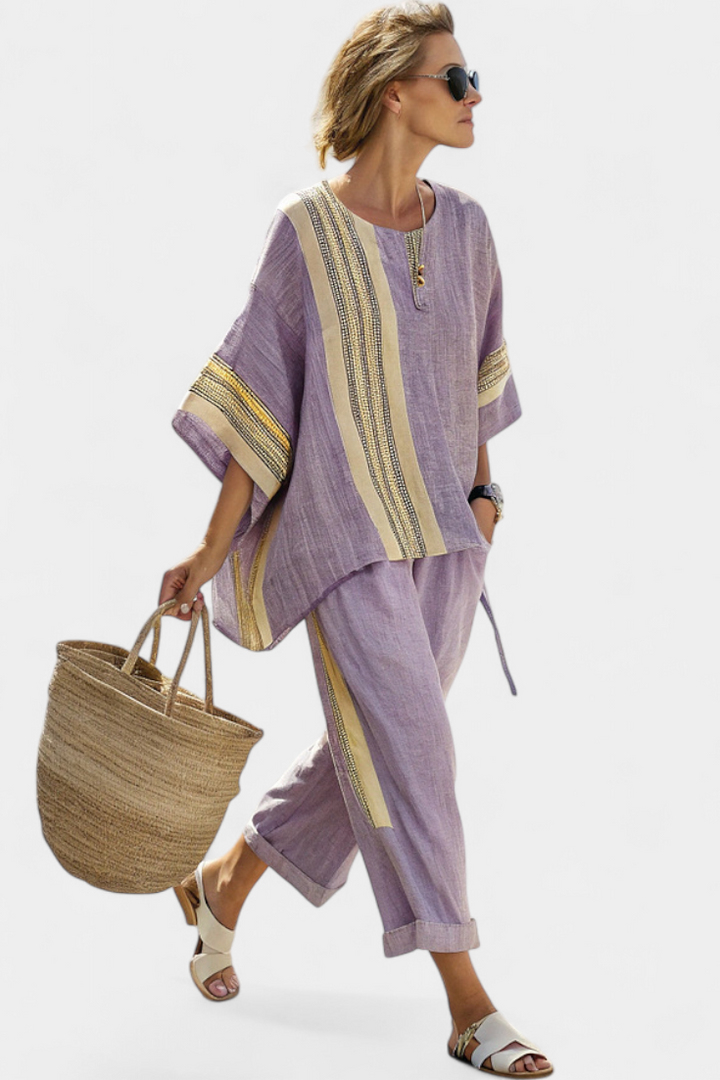 Elira™ two-piece set with stripes and oversize look