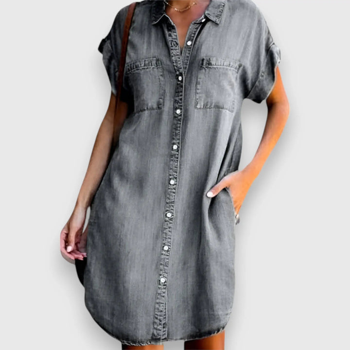 Fabienne™ denim dress in vintage style