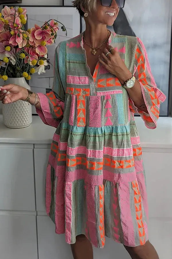 Freya™ Casual Boho Tiered Swing Dress