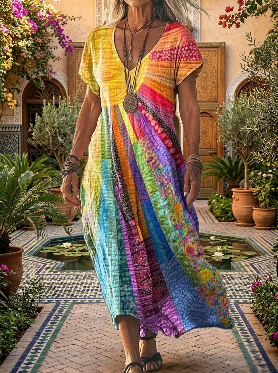 Solenne™ Bohemian Design Dress