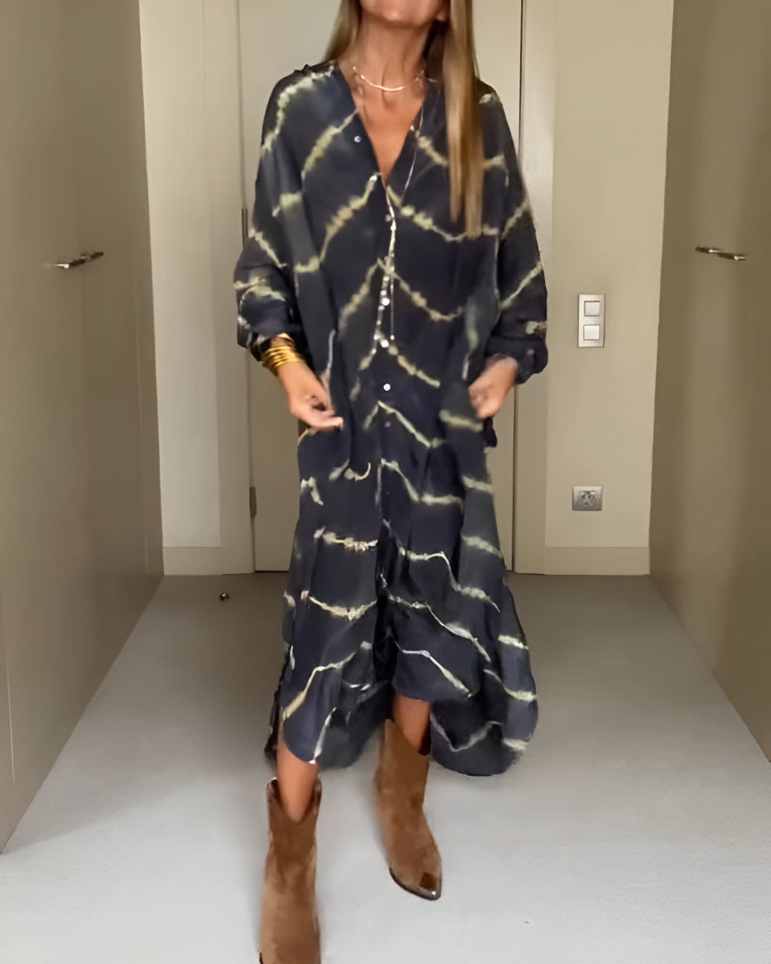 Maly™ Striped Maxi Boho Dress