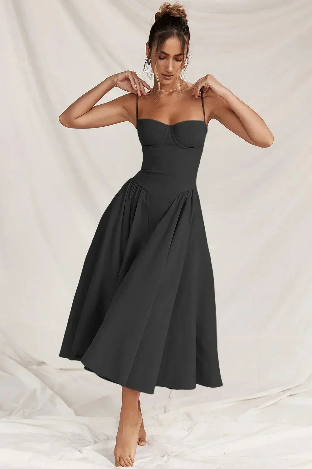 Melis™ Corset Midi Dress Sleeveless