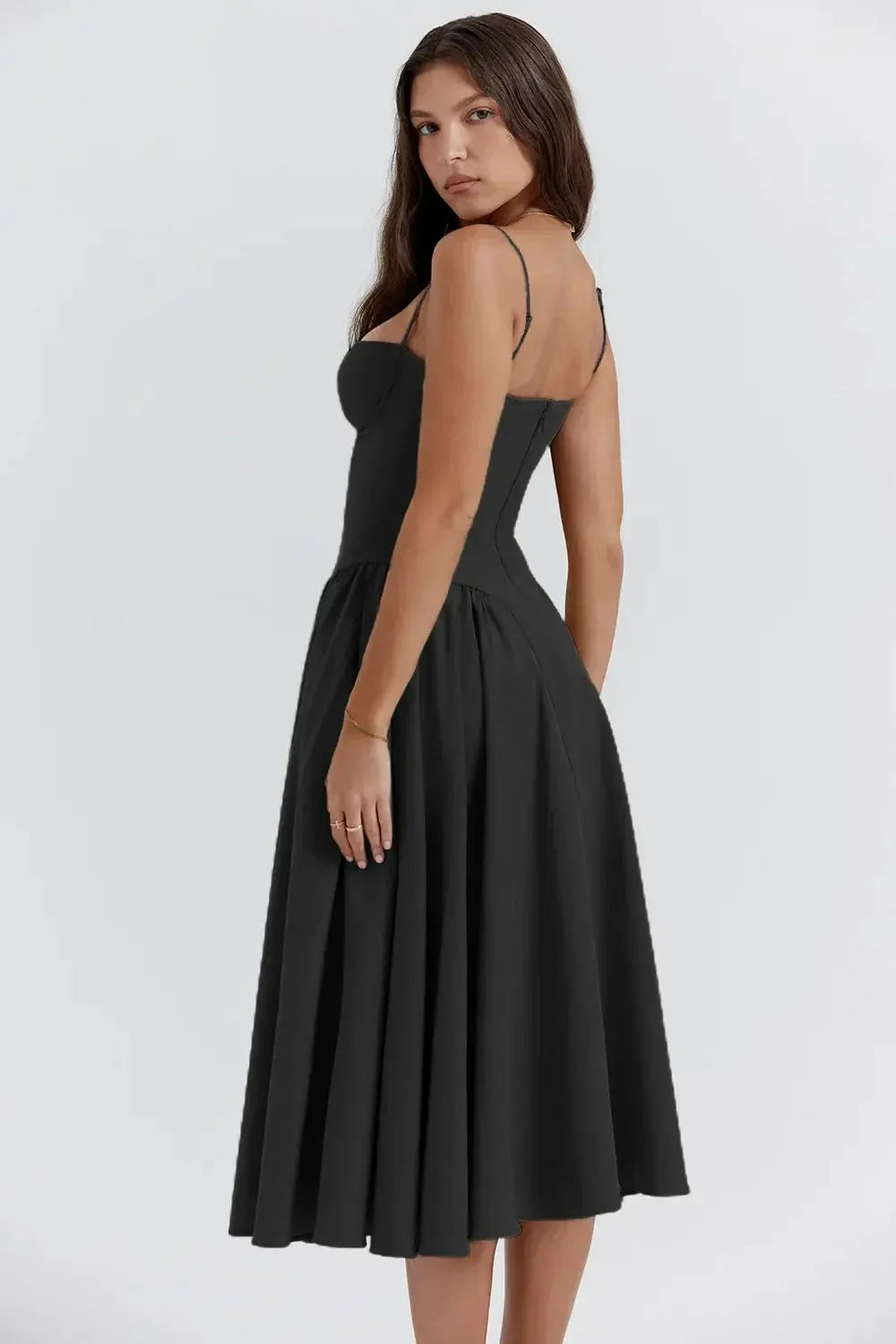 Melis™ Corset Midi Dress Sleeveless
