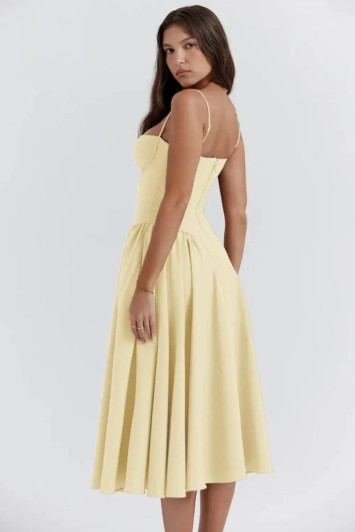 Melis™ Corset Midi Dress Sleeveless