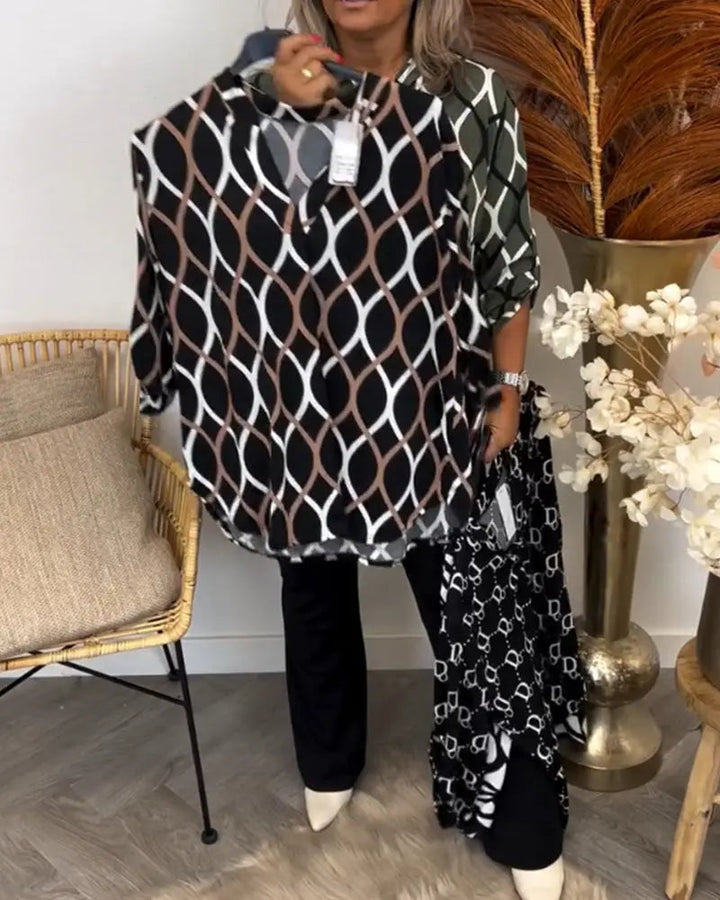 Melua™ Casual blouse with elegant pattern