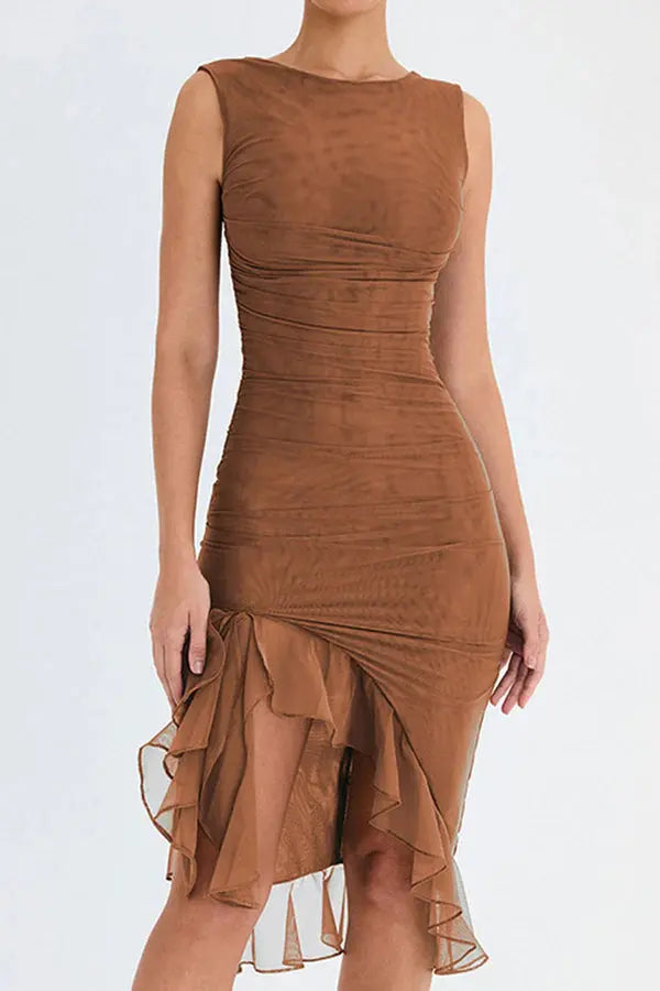 Norah™ midi dress with ruffles