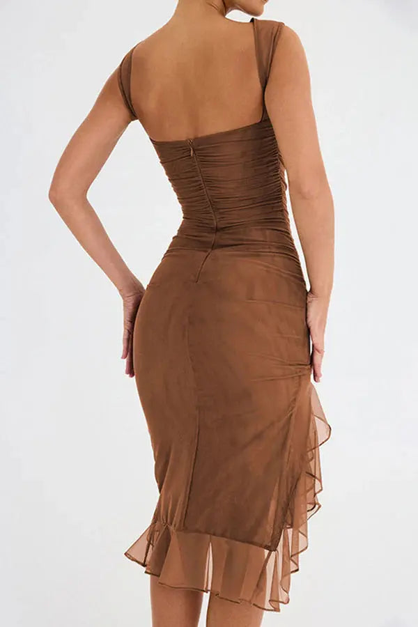 Norah™ midi dress with ruffles