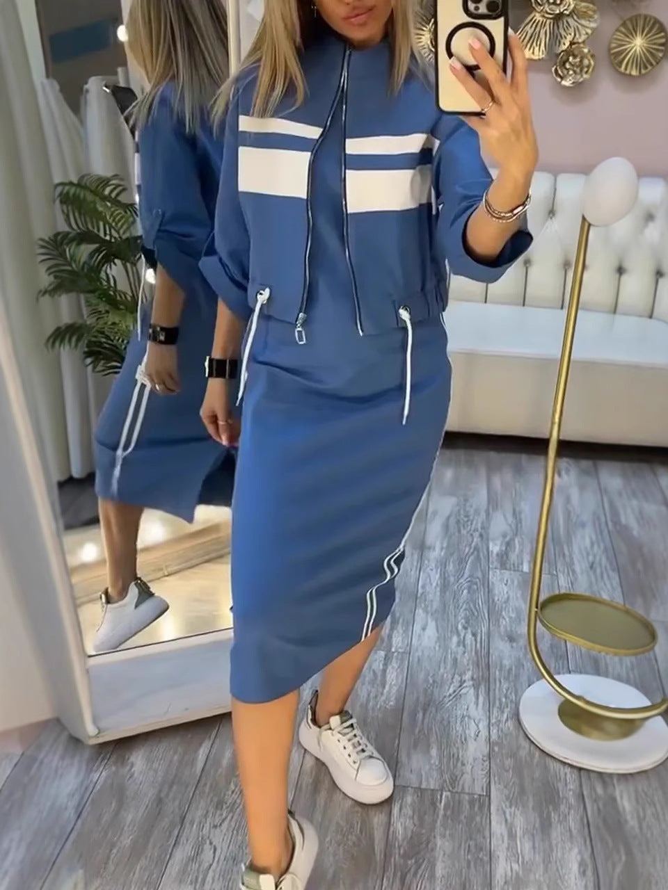 Kavira™ Collar Jacket Dress Set