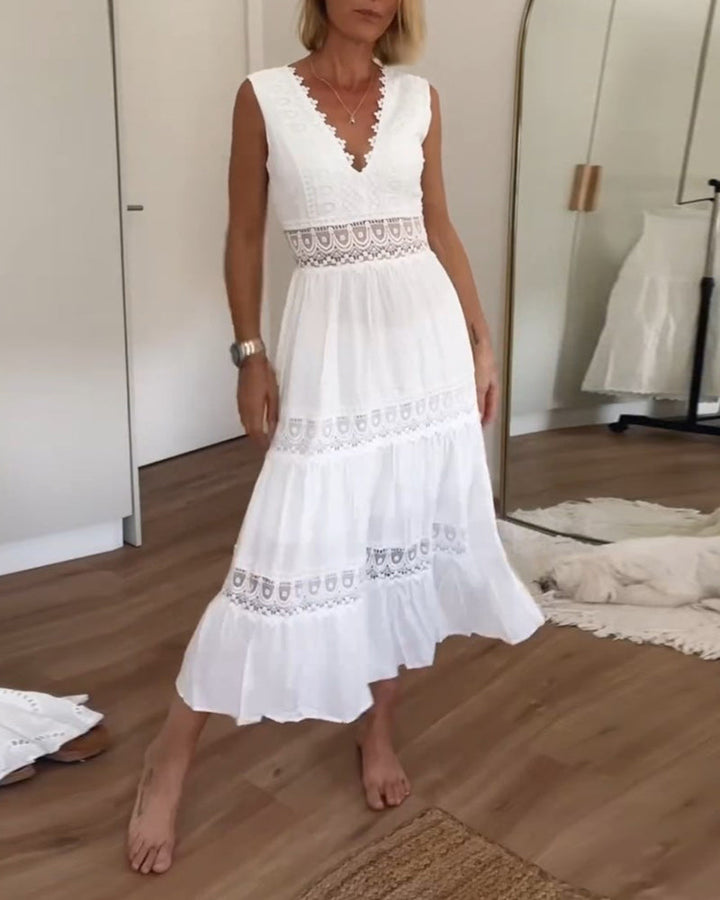Saphira™ Boho midi dress with lace details