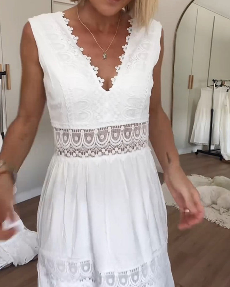 Saphira™ Boho midi dress with lace details
