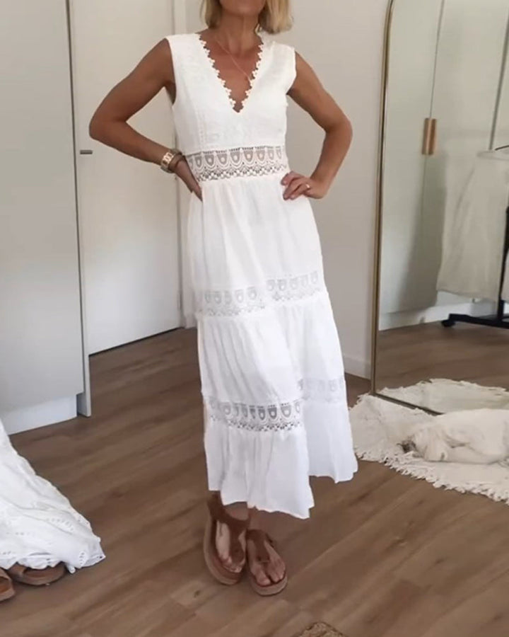 Saphira™ Boho midi dress with lace details