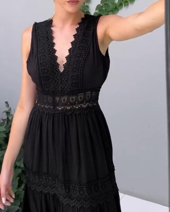 Saphira™ Boho midi dress with lace details