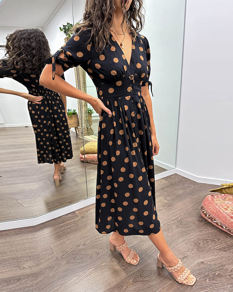 Selvira™ Elegant Dress with Dots