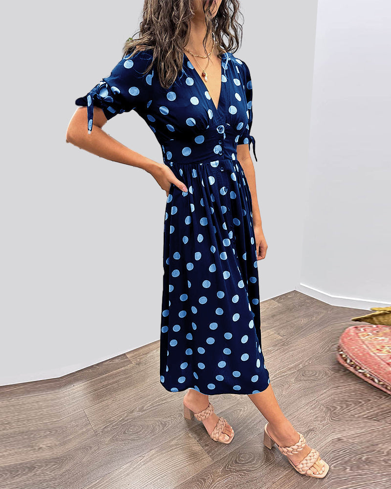 Selvira™ Elegant Dress with Dots