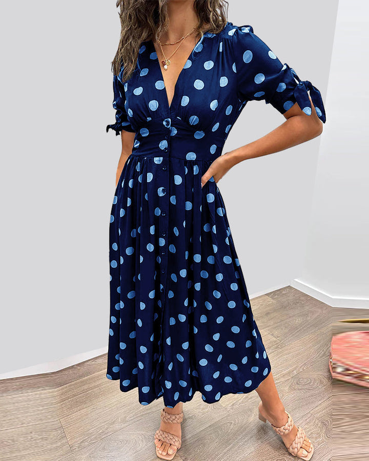 Selvira™ Elegant Dress with Dots