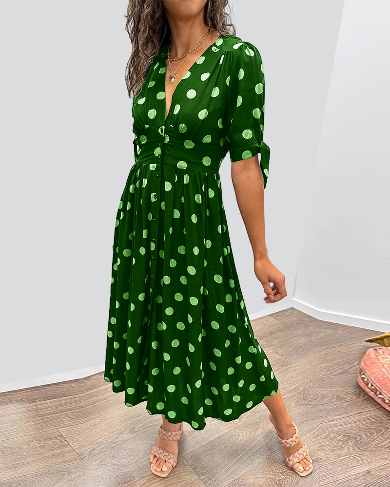 Selvira™ Elegant Dress with Dots