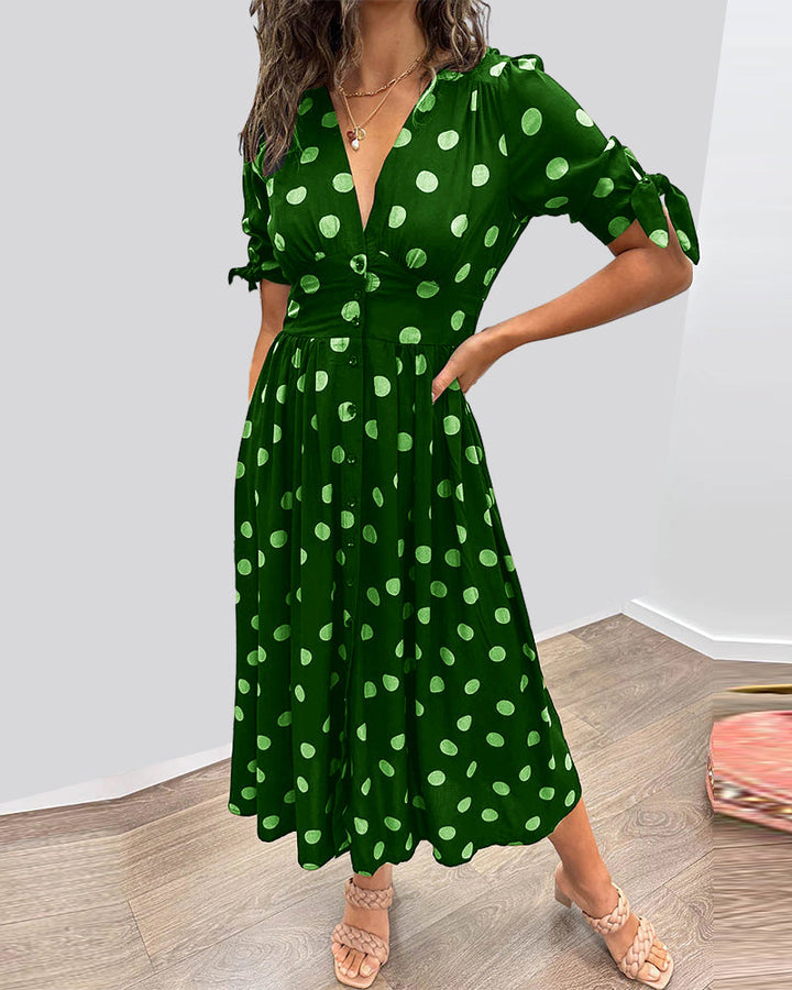Selvira™ Elegant Dress with Dots