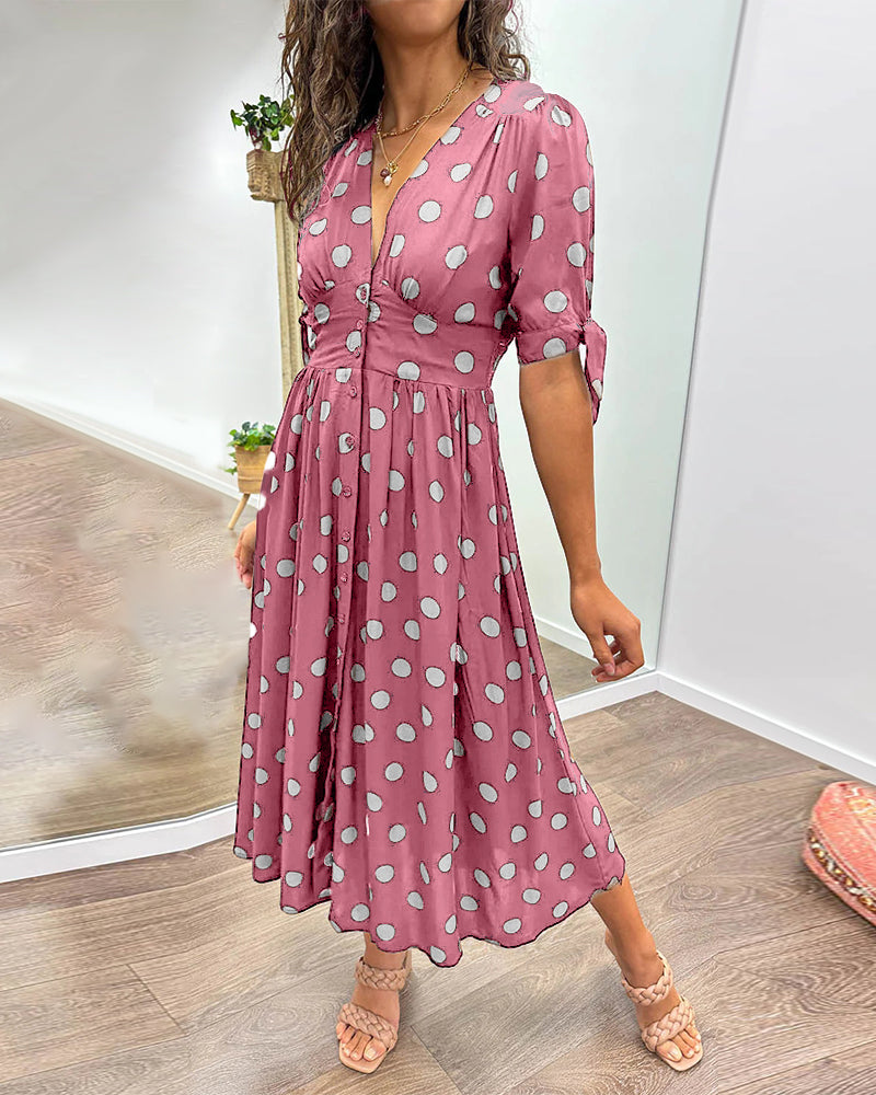 Selvira™ Elegant Dress with Dots