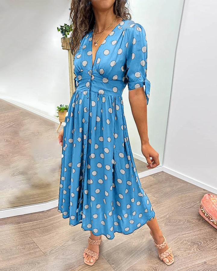 Selvira™ Elegant Dress with Dots