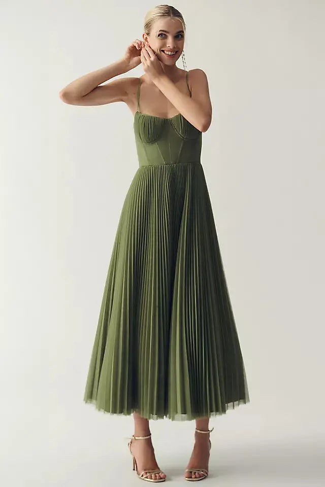Stefina™ Corset Pleated Dress made of Tulle