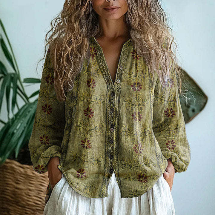 Dralira™ Vintage blouse with print