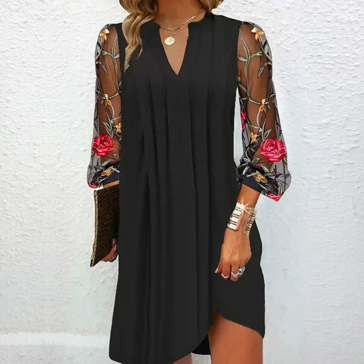 Yvaine™ V-neck minidress with transparent sleeves