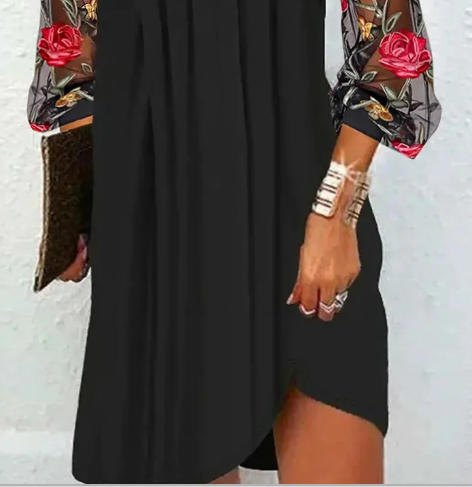 Yvaine™ V-neck minidress with transparent sleeves
