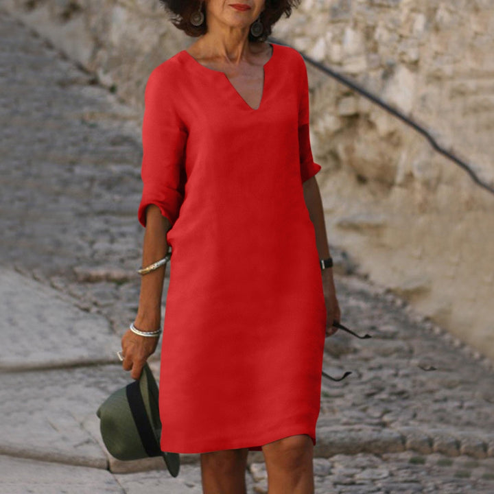 Zelina™ dress with V-neckline