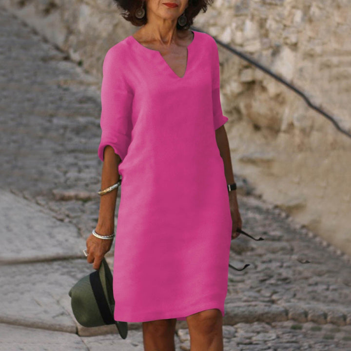 Zelina™ dress with V-neckline