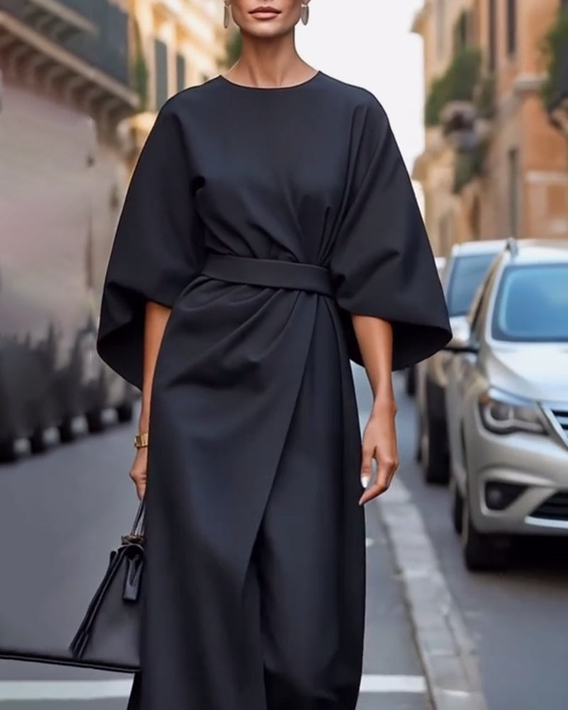 Amira™ dress with elegant sleeves and belt