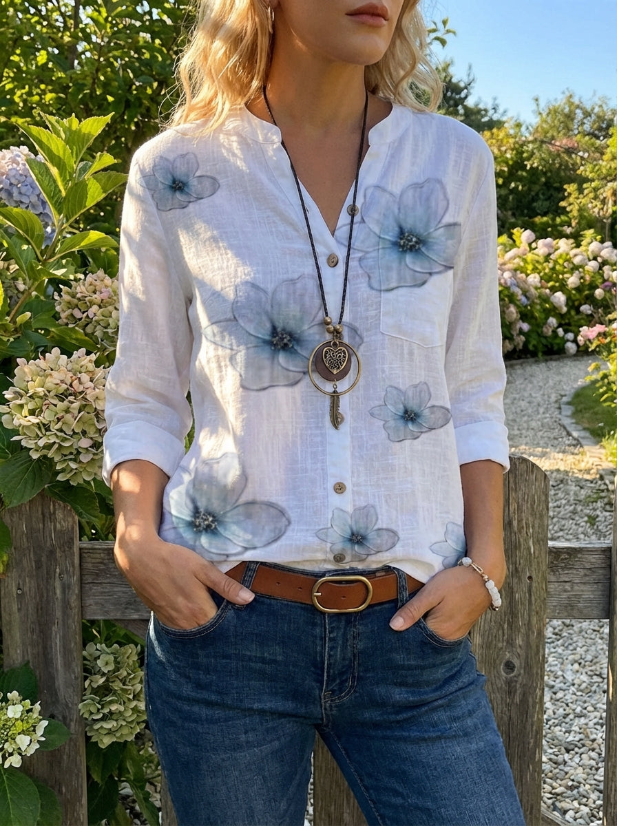 Floria™ Printed Button Blouse